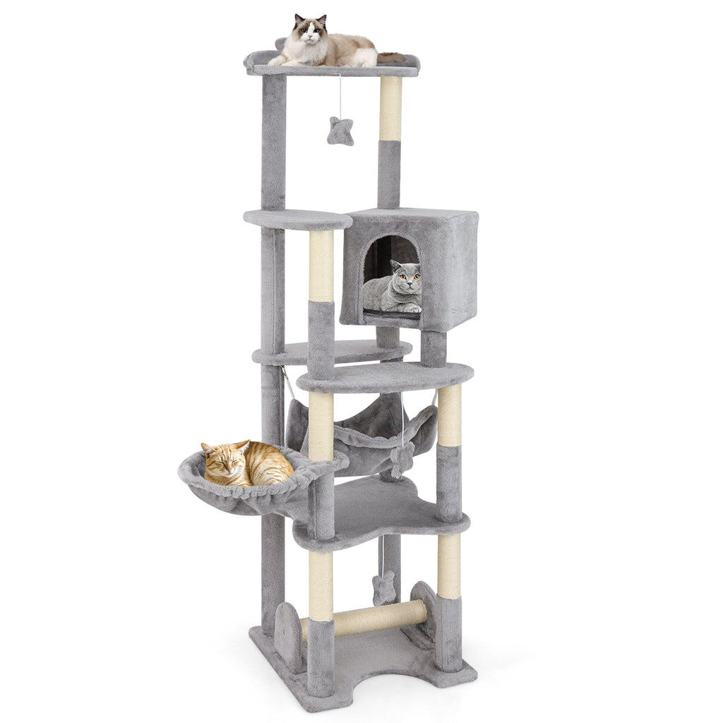 69 Inch Multi-level Cat Tree with Top Perch and Cozy Condo