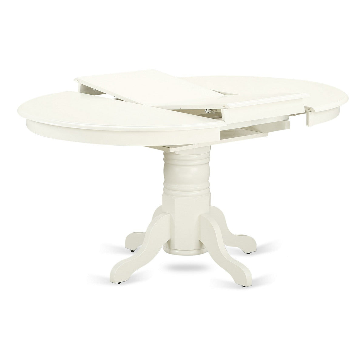 EAST WEST FURNITURE - AVVA7-LWH-W - 7-Piece Kitchen Table Set- 6 Modern Dining Chairs with Wooden Seat and Slatted Chair Back - Removable leaf Kitchen Dining Table - linen white Finish
