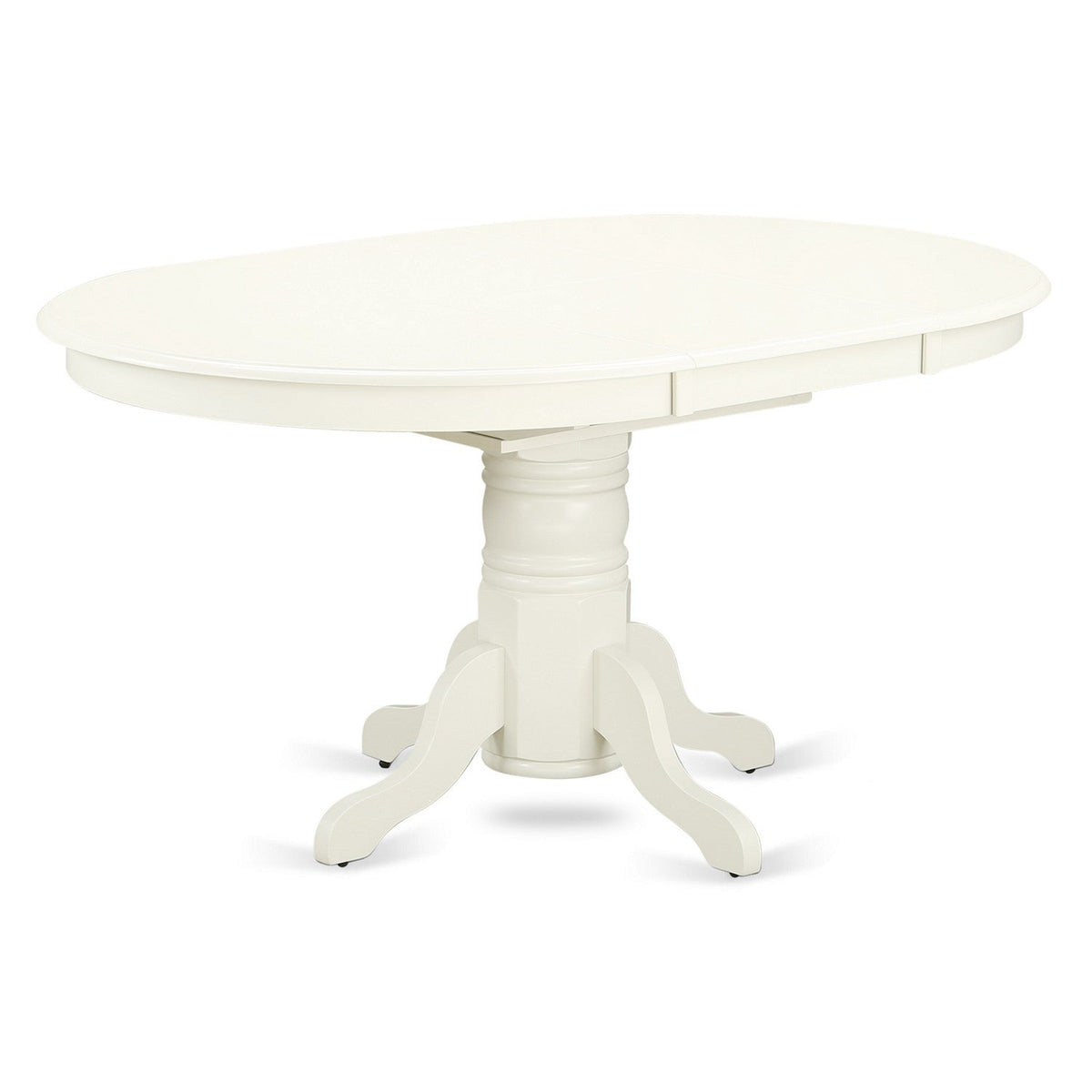 EAST WEST FURNITURE - AVVA7-LWH-W - 7-Piece Kitchen Table Set- 6 Modern Dining Chairs with Wooden Seat and Slatted Chair Back - Removable leaf Kitchen Dining Table - linen white Finish