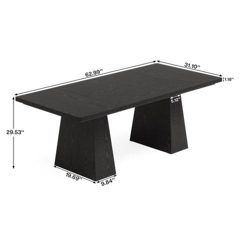 Modern Home Office Computer Desk Workstation in Black Wood Finish