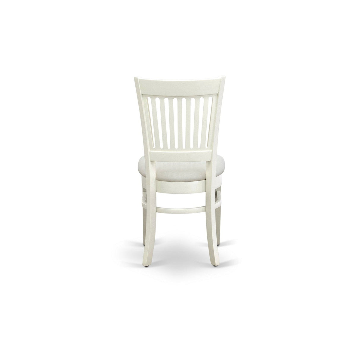 EAST WEST FURNITURE - AMVA5-LWH-C - 5-Piece Dinette Room Set- 4 dining room chairs and Wooden Dining Table - Linen Fabric Seat and Slatted Chair Back (linen white Finish)
