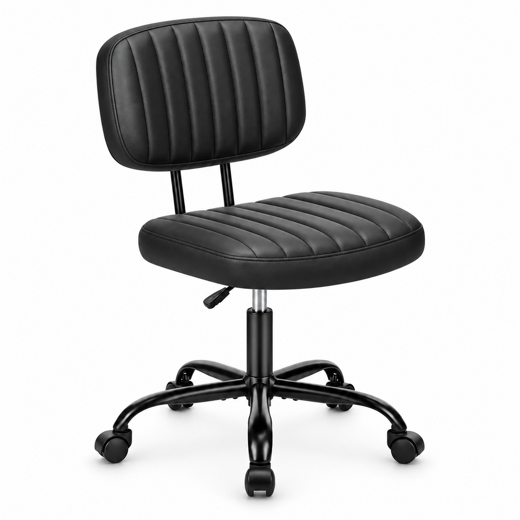 Adjustable Height Armless Office Desk Chair | Black