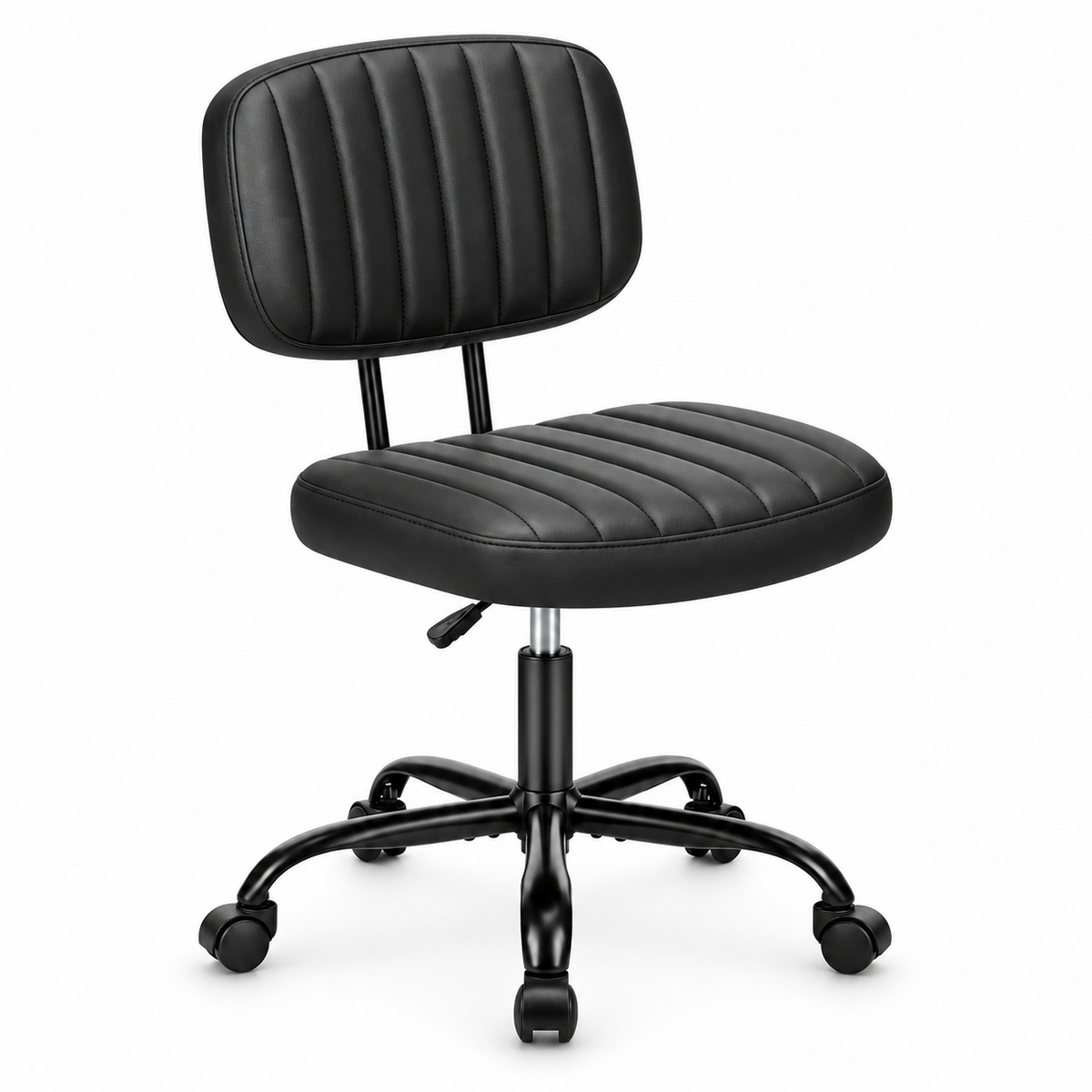 Adjustable Height Armless Office Desk Chair | Black
