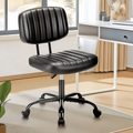 Adjustable Height Armless Office Desk Chair | Black