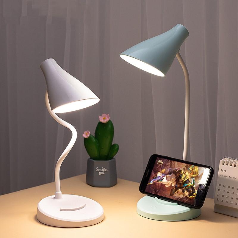 Portable USB Rechargeable LED Folding Desk Lamp Eye Protection Touch Dimming Working Reading Table Lamp  For Book Bed Office Decorative Table Lamp Cute Study Lamps for Bedroom Décor